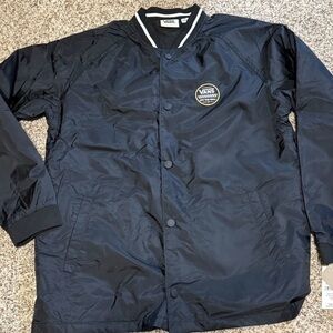 Vans Jacket Stackton Full Snap Black Boy’s Size XL “Off The Wall” NWT